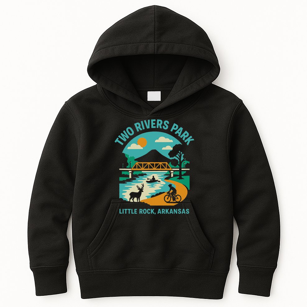 Two Rivers Park In Little Rock Arkansas Bridge View Gift Kids Hoodie