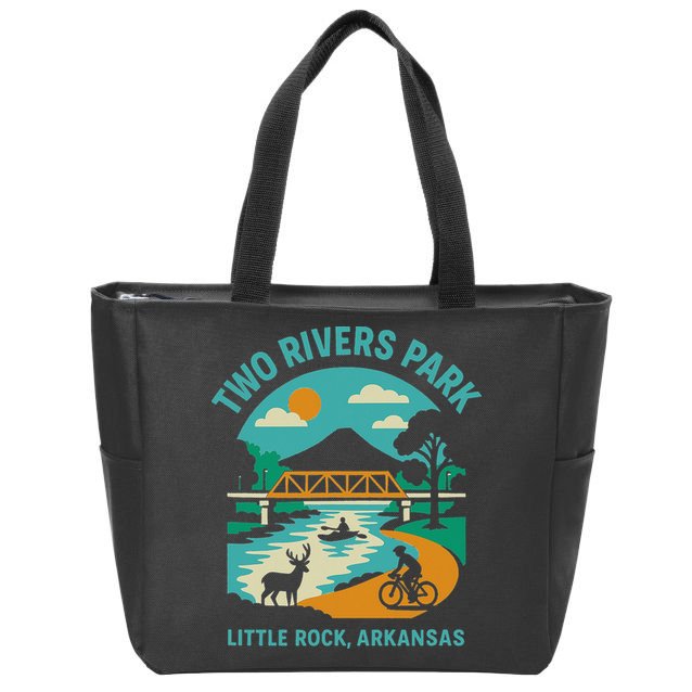 Two Rivers Park In Little Rock Arkansas Bridge View Gift Zip Tote Bag