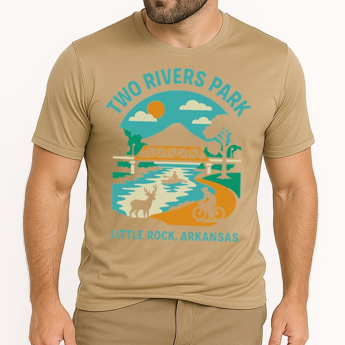 Two Rivers Park In Little Rock Arkansas Bridge View Gift Cooling Performance Crew T-Shirt