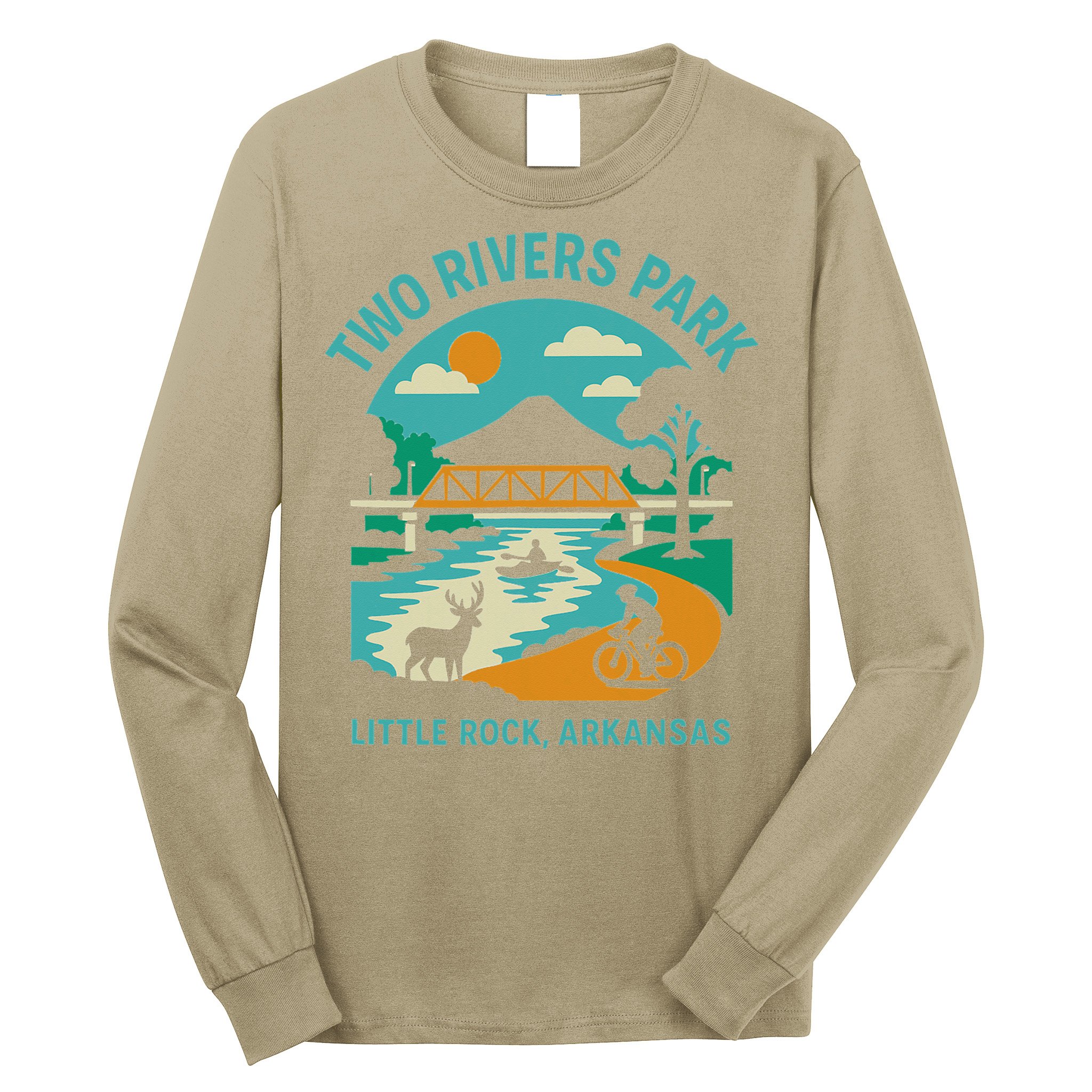 Two Rivers Park In Little Rock Arkansas Bridge View Gift Long Sleeve Shirt