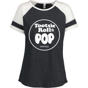 Tootsie Roll Pops Orange Funny Candy Group Halloween Enza Ladies Jersey Colorblock Tee