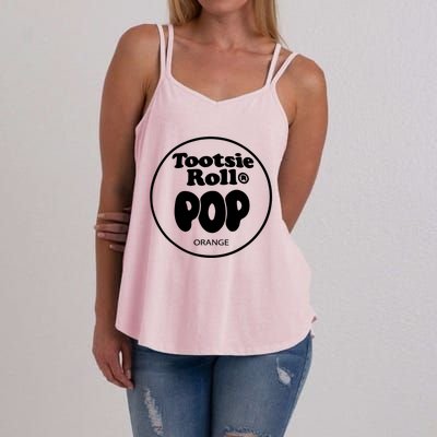 Tootsie Roll Pops Orange Funny Candy Group Halloween Women's Strappy Tank