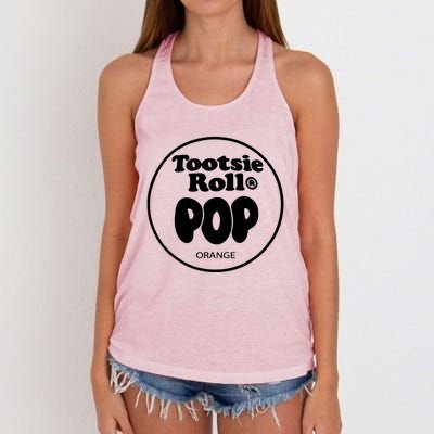 Tootsie Roll Pops Orange Funny Candy Group Halloween Women's Knotted Racerback Tank