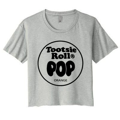 Tootsie Roll Pops Orange Funny Candy Group Halloween Women's Crop Top Tee