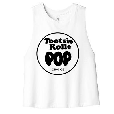 Tootsie Roll Pops Orange Funny Candy Group Halloween Women's Racerback Cropped Tank