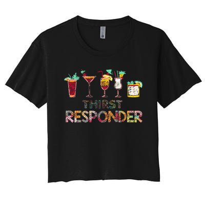 Thirst Response Responder Funny Bartender Mixologists Women's Crop Top Tee