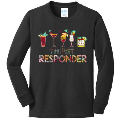 Thirst Response Responder Funny Bartender Mixologists Kids Long Sleeve Shirt