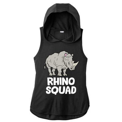 Team Rhino Rhino Squad Love Rhinoceros Gift Ladies PosiCharge Tri-Blend Wicking Draft Hoodie Tank