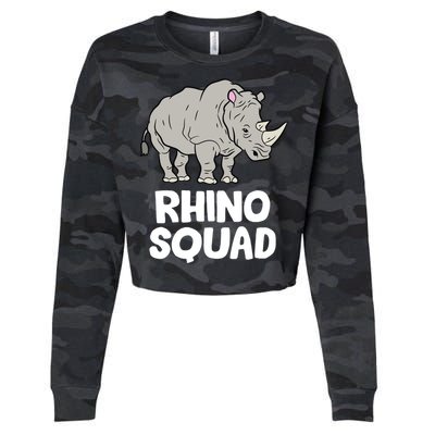 Team Rhino Rhino Squad Love Rhinoceros Gift Cropped Pullover Crew