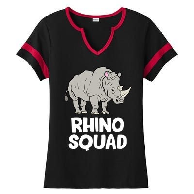 Team Rhino Rhino Squad Love Rhinoceros Gift Ladies Halftime Notch Neck Tee