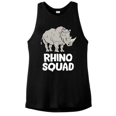 Team Rhino Rhino Squad Love Rhinoceros Gift Ladies PosiCharge Tri-Blend Wicking Tank