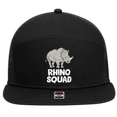 Team Rhino Rhino Squad Love Rhinoceros Gift 7 Panel Mesh Trucker Snapback Hat