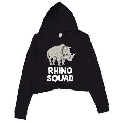 Team Rhino Rhino Squad Love Rhinoceros Gift Crop Fleece Hoodie