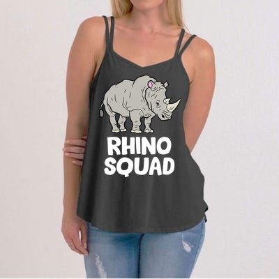 Team Rhino Rhino Squad Love Rhinoceros Gift Women's Strappy Tank