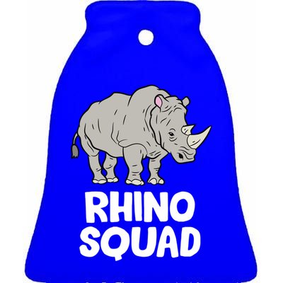 Team Rhino Rhino Squad Love Rhinoceros Gift Ceramic Bell Ornament