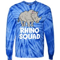 Team Rhino Rhino Squad Love Rhinoceros Gift Tie-Dye Long Sleeve Shirt