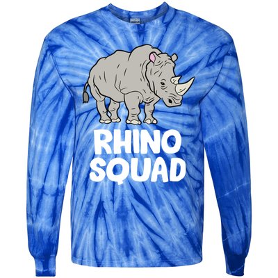 Team Rhino Rhino Squad Love Rhinoceros Gift Tie-Dye Long Sleeve Shirt