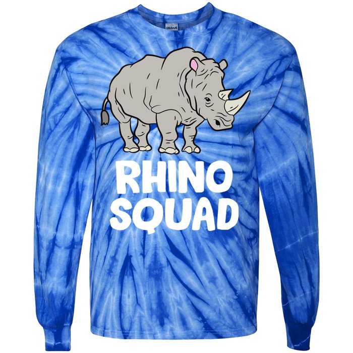 Team Rhino Rhino Squad Love Rhinoceros Gift Tie-Dye Long Sleeve Shirt