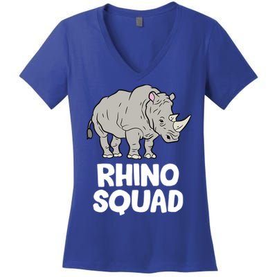 Team Rhino Rhino Squad Love Rhinoceros Gift Women's V-Neck T-Shirt