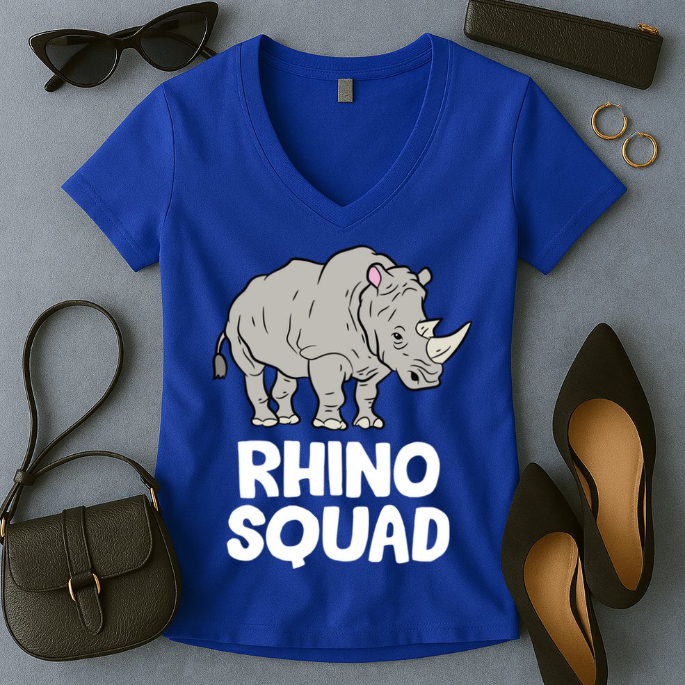 Team Rhino Rhino Squad Love Rhinoceros Gift Women's V-Neck T-Shirt