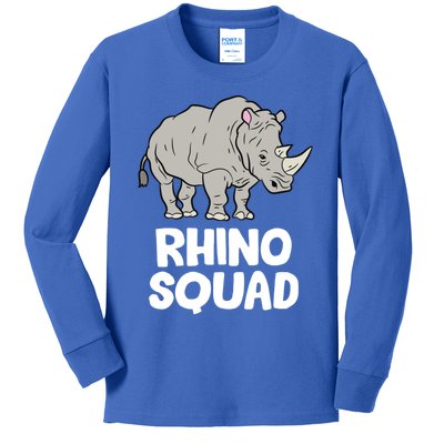 Team Rhino Rhino Squad Love Rhinoceros Gift Kids Long Sleeve Shirt