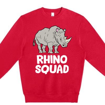 Team Rhino Rhino Squad Love Rhinoceros Gift Premium Crewneck Sweatshirt