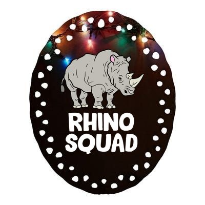 Team Rhino Rhino Squad Love Rhinoceros Gift Ceramic Oval Ornament