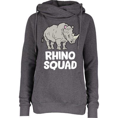 Team Rhino Rhino Squad Love Rhinoceros Gift Womens Funnel Neck Pullover Hood