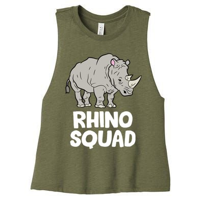 Team Rhino Rhino Squad Love Rhinoceros Gift Women's Racerback Cropped Tank