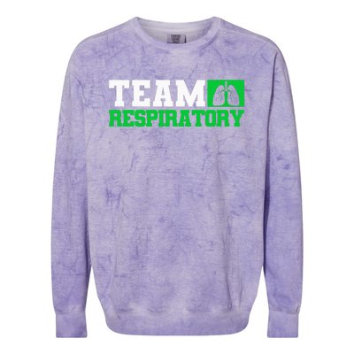 Team Respiratory Respirotary Therapist Colorblast Crewneck Sweatshirt