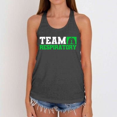 Team Respiratory Respirotary Therapist Women's Knotted Racerback Tank