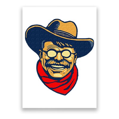 Teddy Roosevelt Rough Rider American National Parks Retro Poster