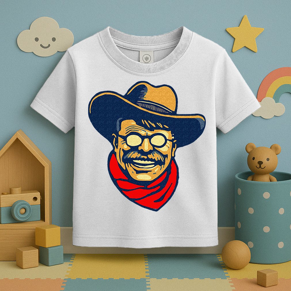 Teddy Roosevelt Rough Rider American National Parks Retro Toddler T-Shirt
