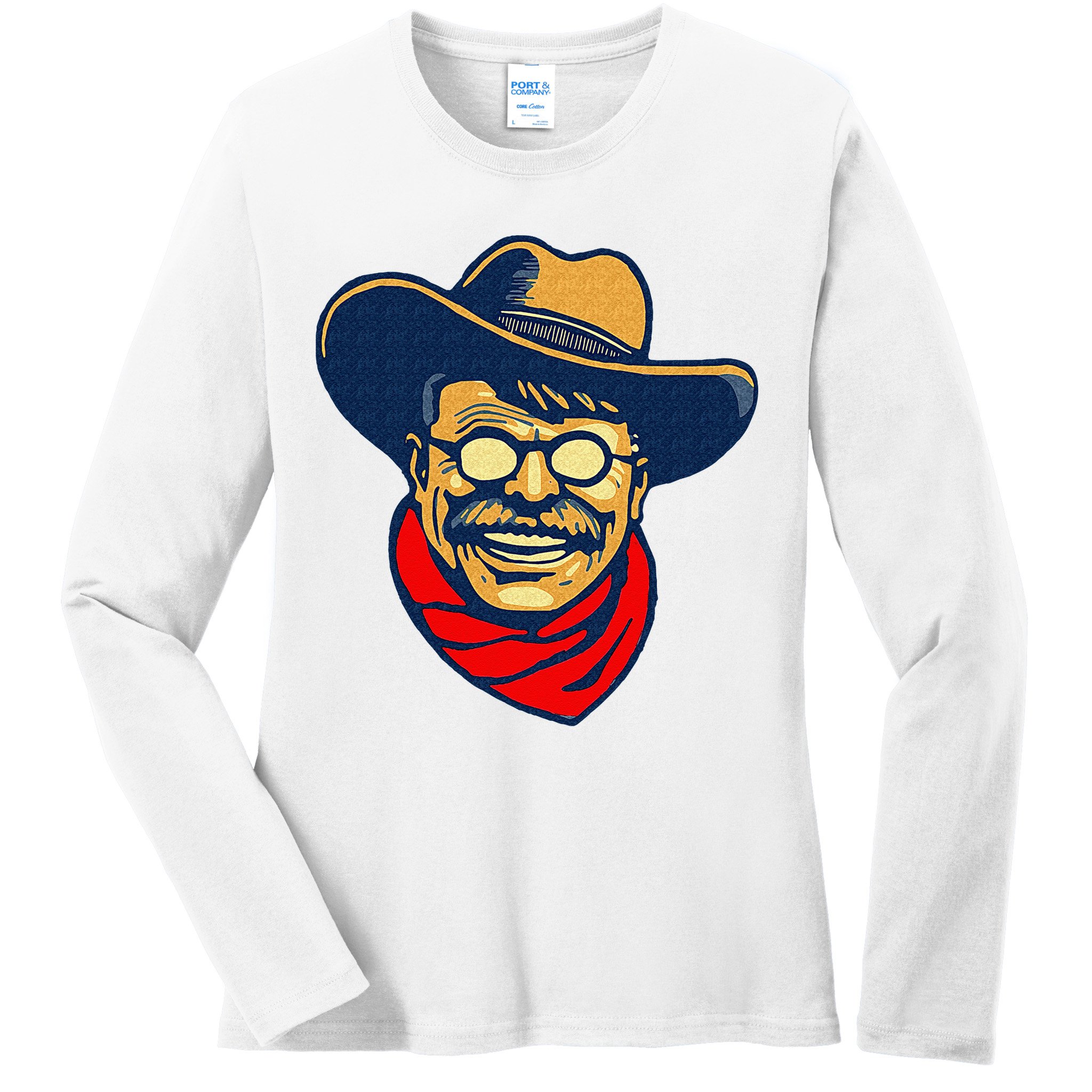 Teddy Roosevelt Rough Rider American National Parks Retro Ladies Long Sleeve Shirt