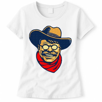 Teddy Roosevelt Rough Rider American National Parks Retro Womens T-Shirt