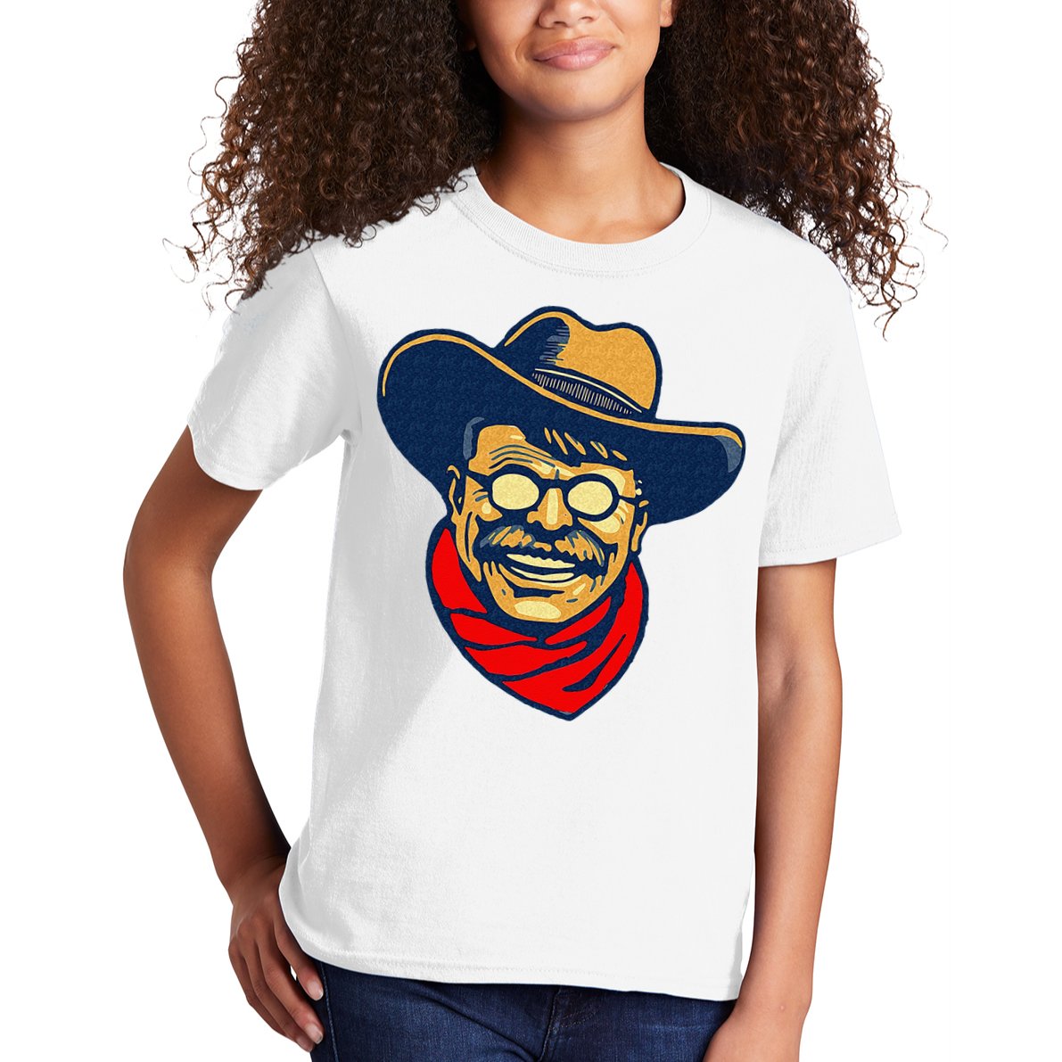 Teddy Roosevelt Rough Rider American National Parks Retro Kids T-Shirt