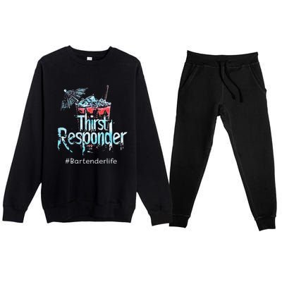 Thirst Response Responder Bartender Mixologists Premium Crewneck Sweatsuit Set