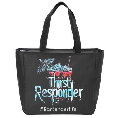 Thirst Response Responder Bartender Mixologists Zip Tote Bag