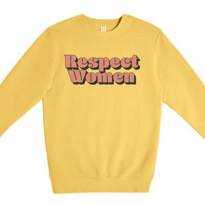 Trendy Respect Retro 3d Text Great Gift Premium Crewneck Sweatshirt