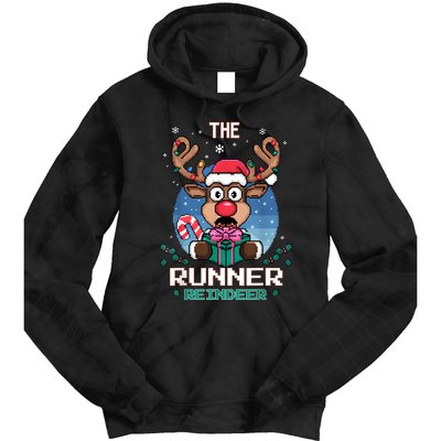 The Runner Reindeer Christmas Matching Family Tie Dye Hoodie