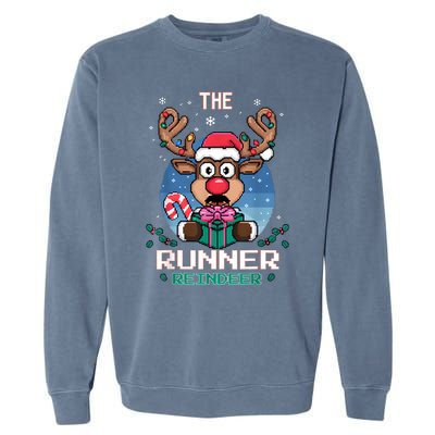 The Runner Reindeer Christmas Matching Family Garment-Dyed Sweatshirt