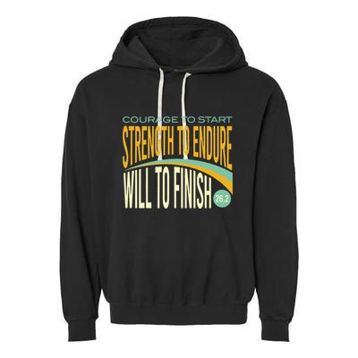 Trail Running Run Trails Be Happy Trail and Ultra Running Garment-Dyed Fleece Hoodie