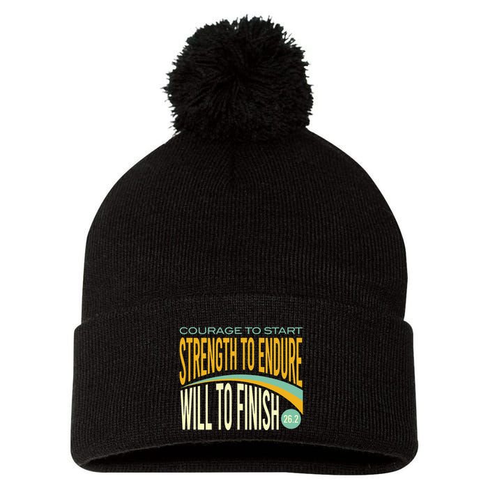 Trail Running Run Trails Be Happy Trail and Ultra Running Pom Pom 12in Knit Beanie