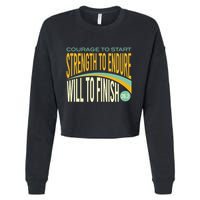 Trail Running Run Trails Be Happy Trail and Ultra Running Cropped Pullover Crew
