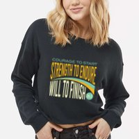 Trail Running Run Trails Be Happy Trail and Ultra Running Cropped Pullover Crew