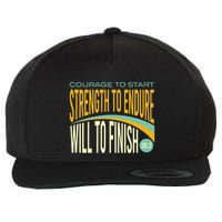 Trail Running Run Trails Be Happy Trail and Ultra Running Wool Snapback Cap