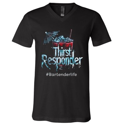 Thirst Response Responder Funny Bartender Mixologists V-Neck T-Shirt