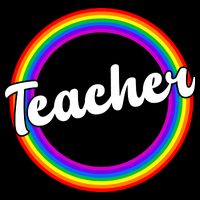 Teacher Rainbow Retro Gift For Teacher Doggie Tank