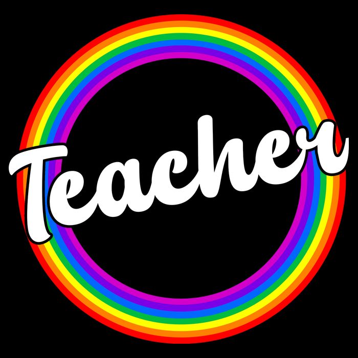 Teacher Rainbow Retro Gift For Teacher Doggie Tank
