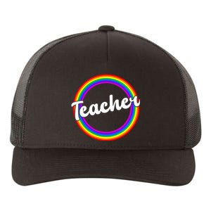 Teacher Rainbow Retro Gift For Teacher Yupoong Adult 5-Panel Trucker Hat